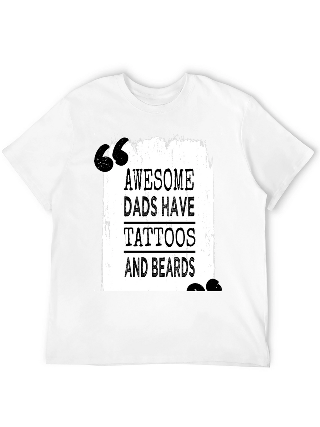 Awesome Dads Tattoo & Beard Black T-Shirt