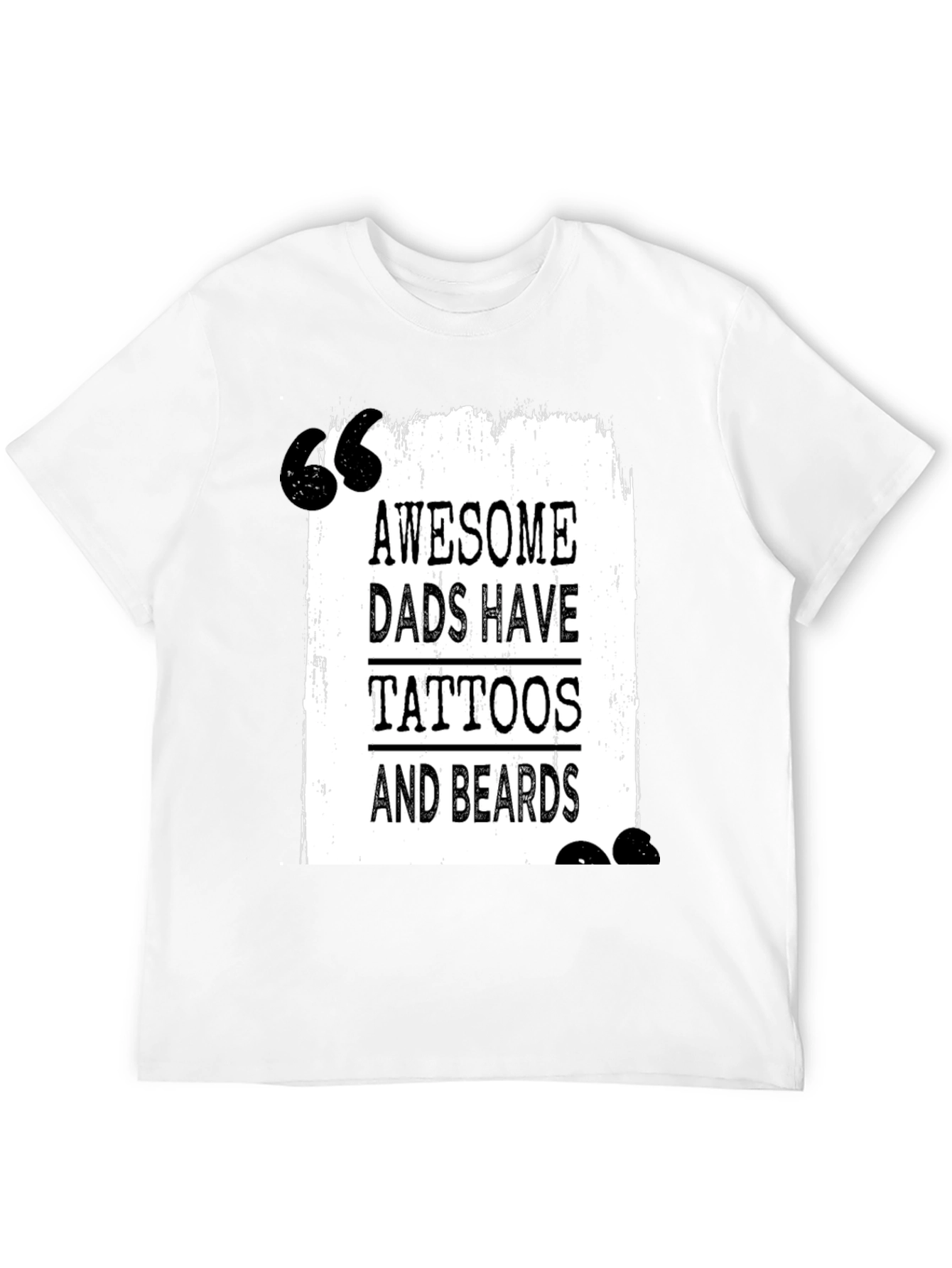 Awesome Dads Tattoo & Beard Black T-Shirt