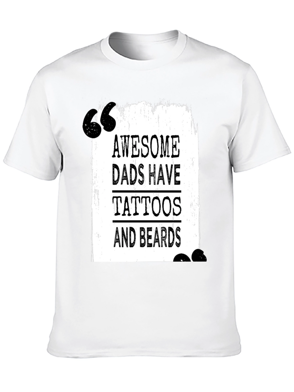 Awesome Dads Tattoo & Beard Black T-Shirt