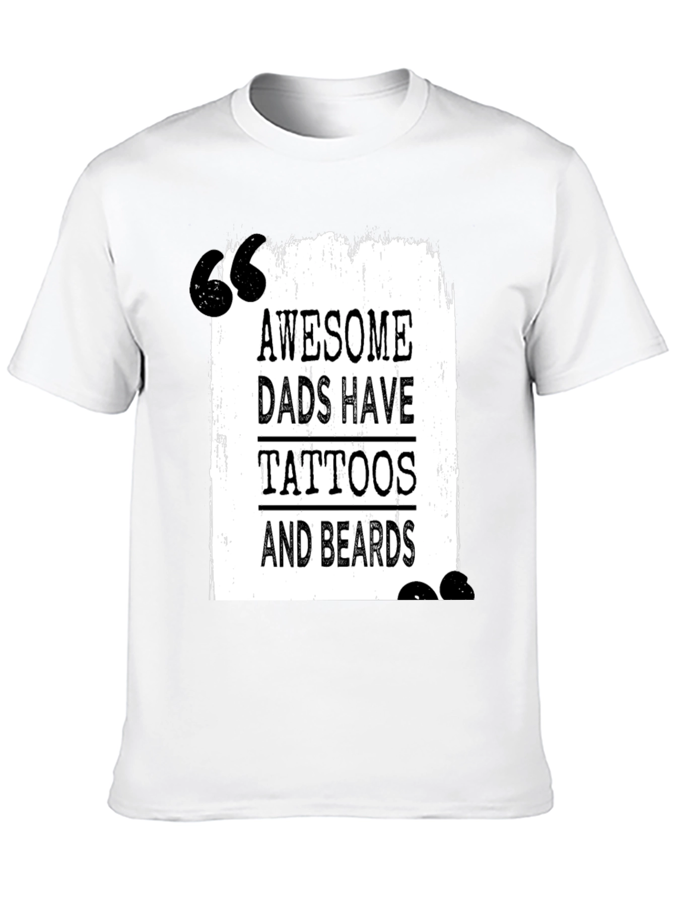 Awesome Dads Tattoo & Beard Black T-Shirt