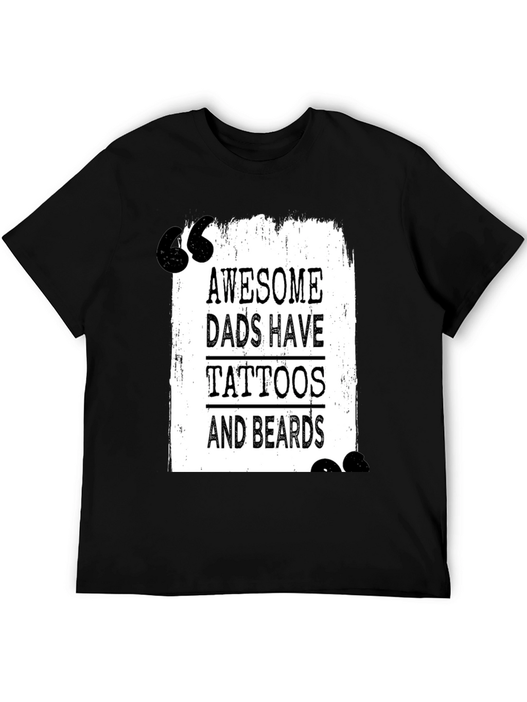 Awesome Dads Tattoo & Beard Black T-Shirt