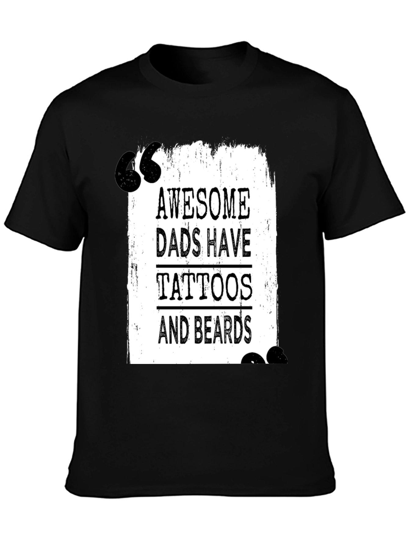 Awesome Dads Tattoo & Beard Black T-Shirt