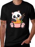 Panda Ramen Graphic Tee - Kawaii Comfort