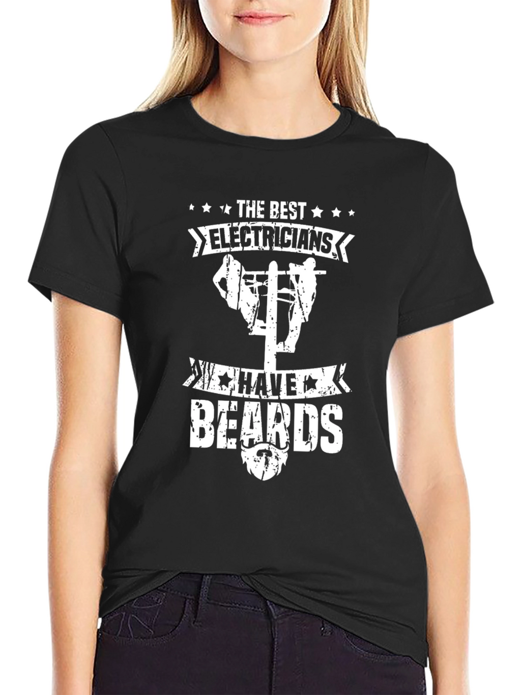 Bearded Electrician T-Shirt Funny Lineman Tee