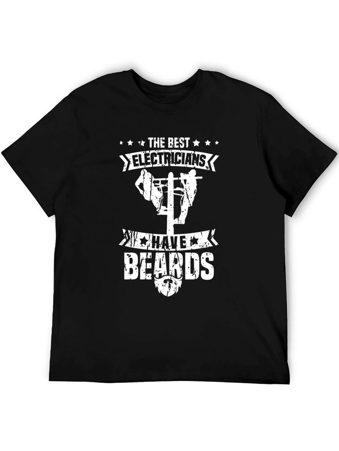 Bearded Electrician T-Shirt Funny Lineman Tee