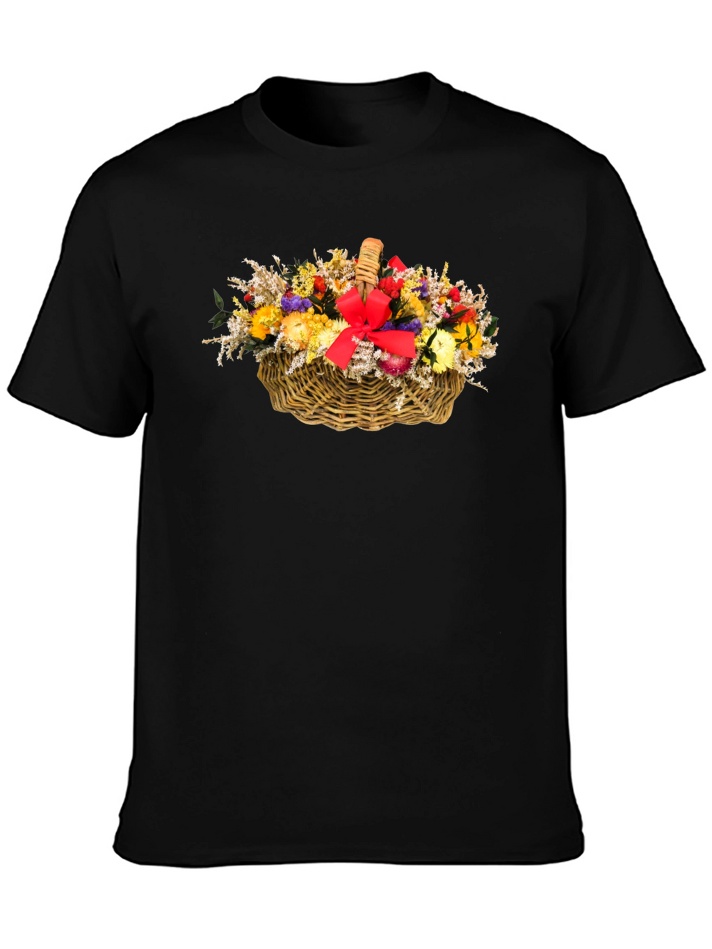 Floral Basket Graphic Tee - Black