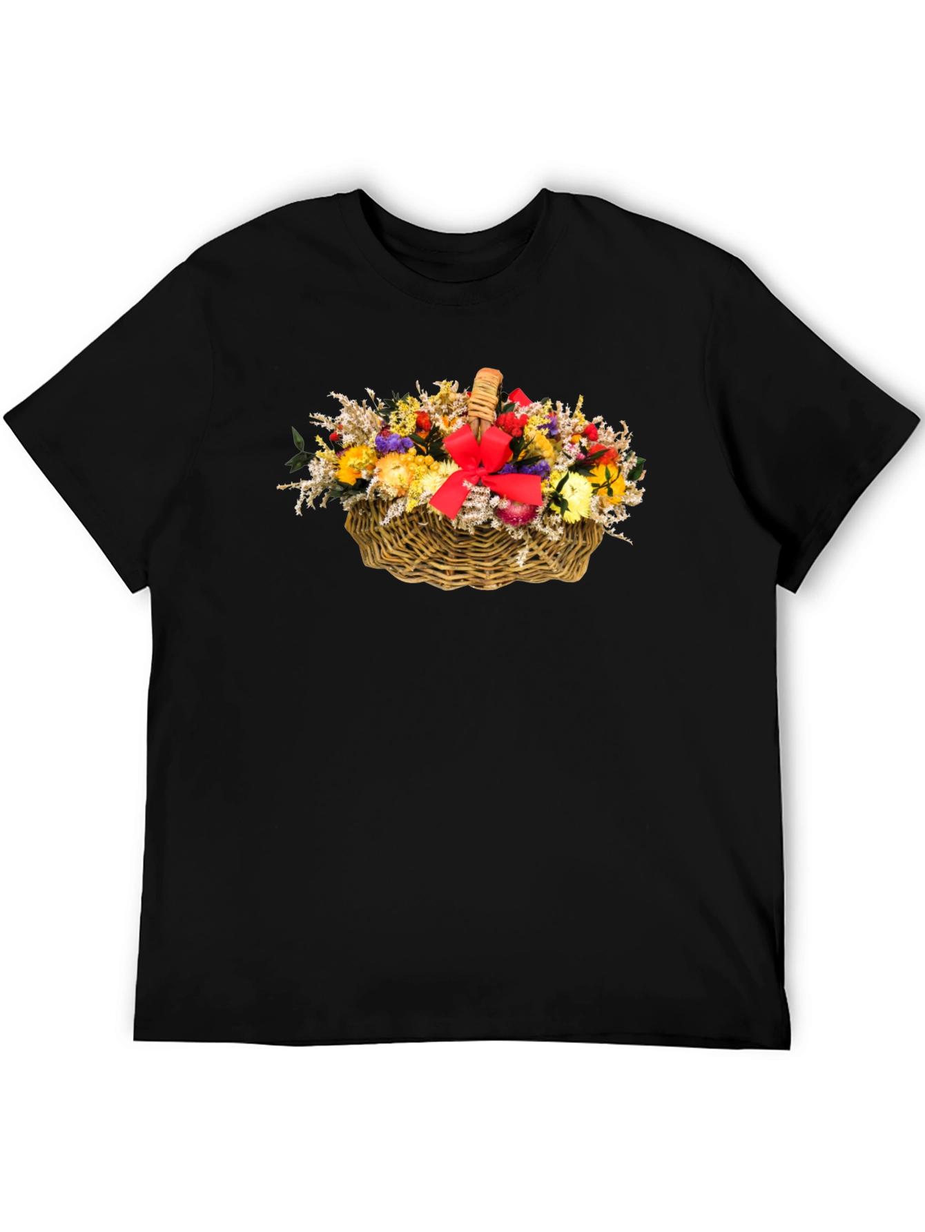 Floral Basket Graphic Tee - Black
