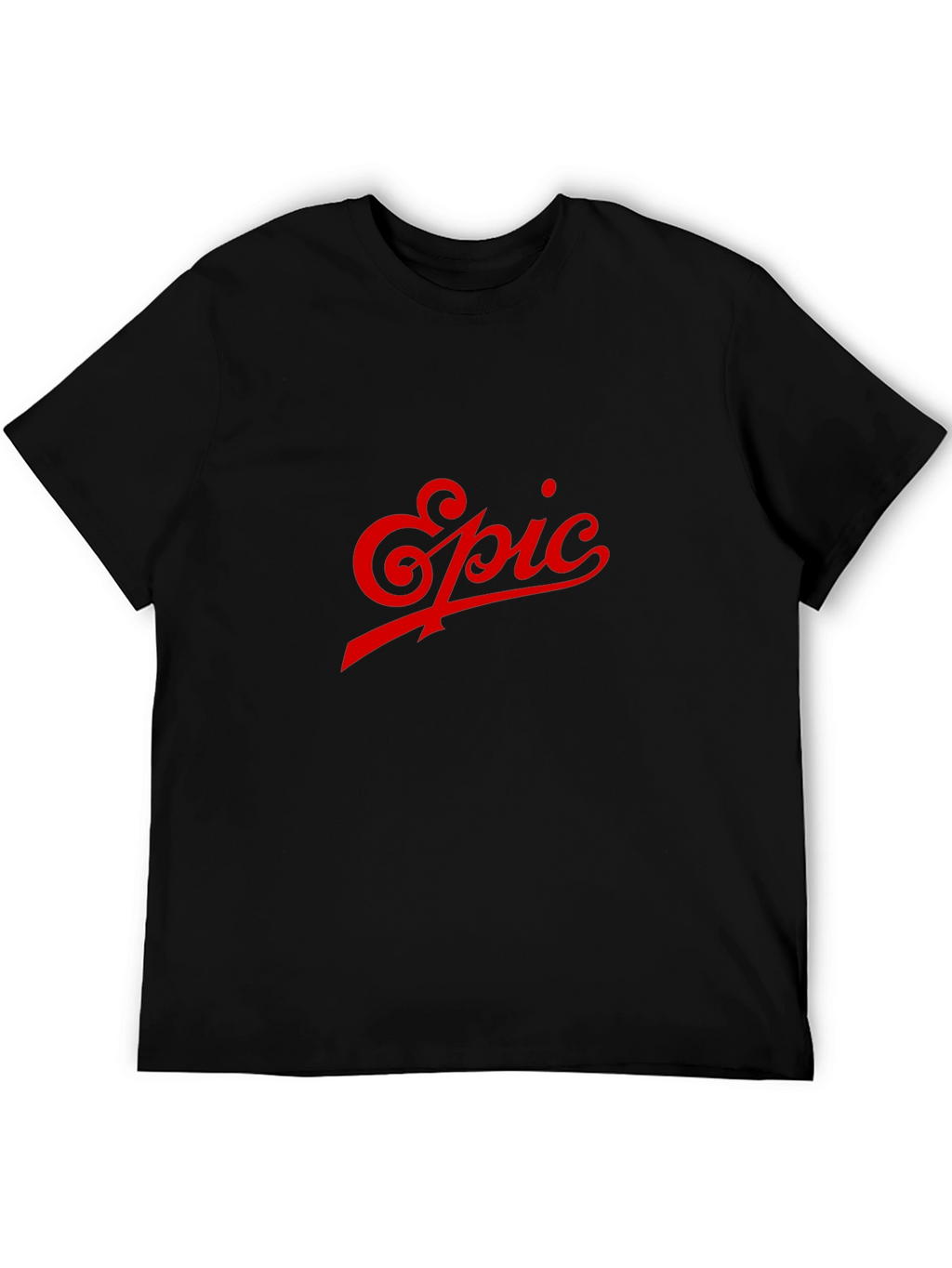 Mens Black T-Shirt with Red Epic Design