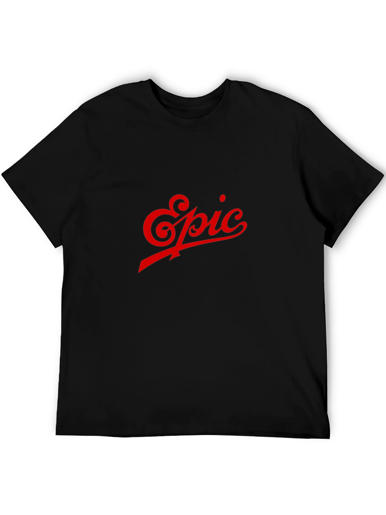 Mens Black T-Shirt with Red Epic Design
