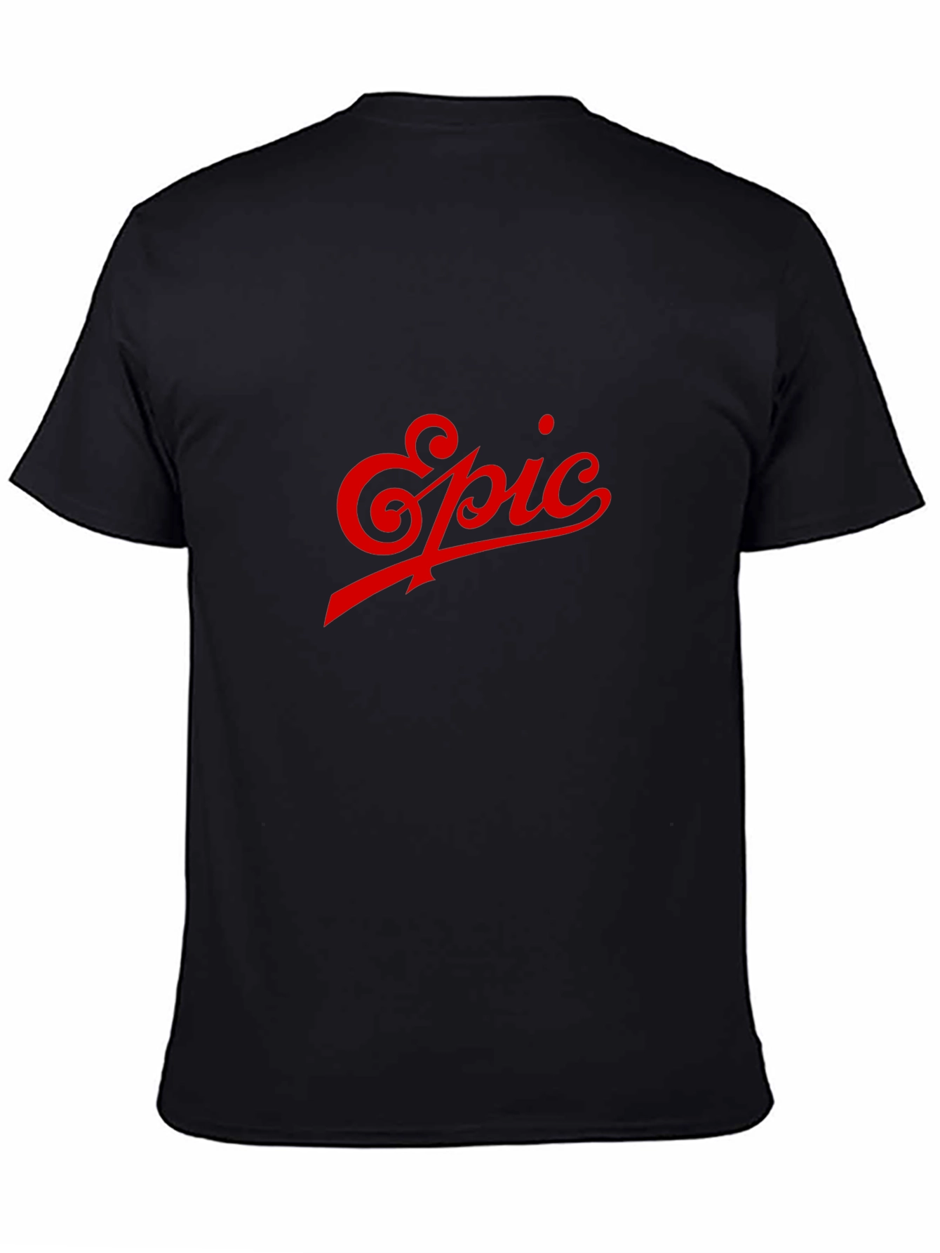 Mens Black T-Shirt with Red Epic Design