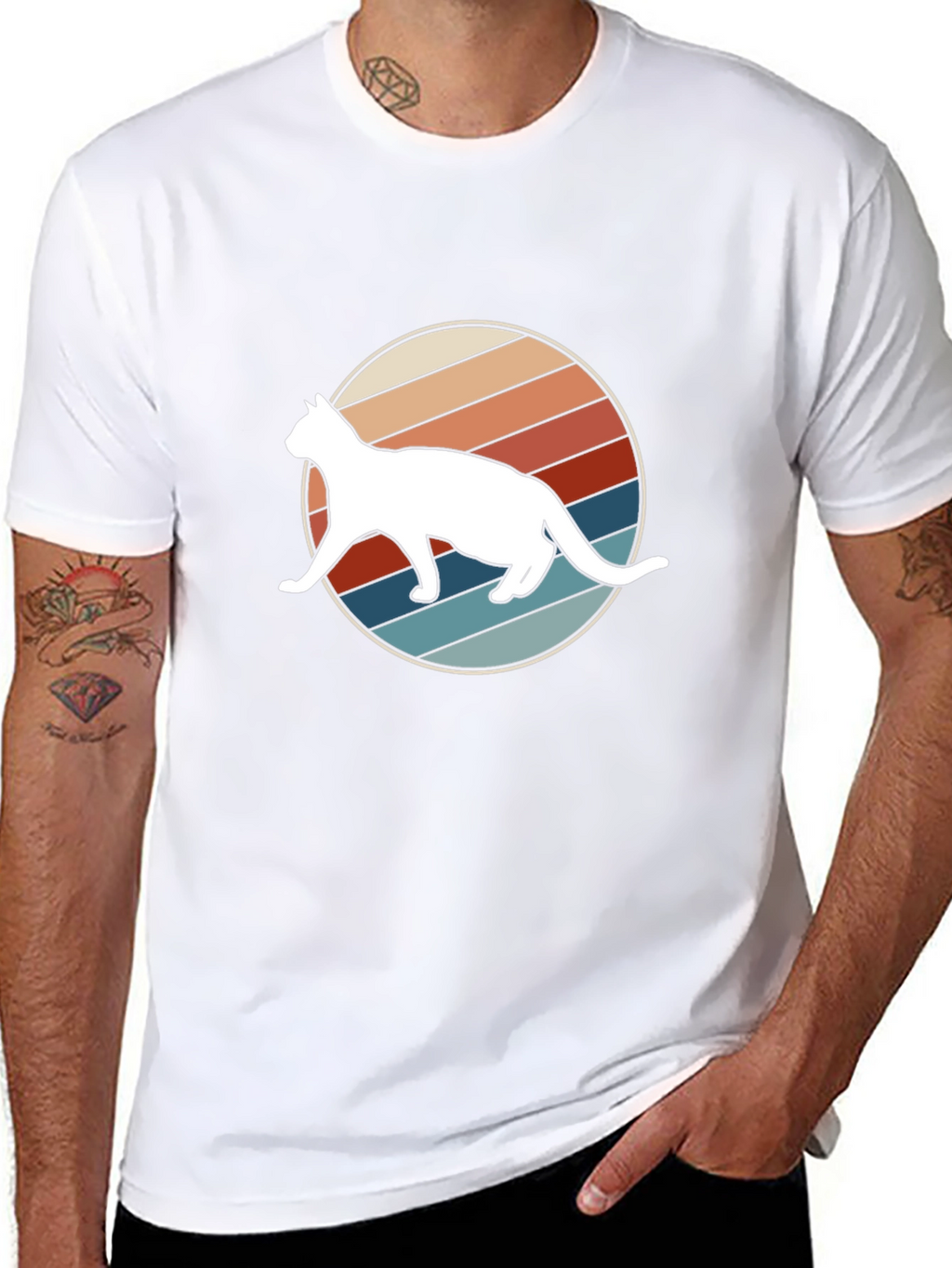 Retro Cat Graphic Tee - Cool Cat Lover Shirt