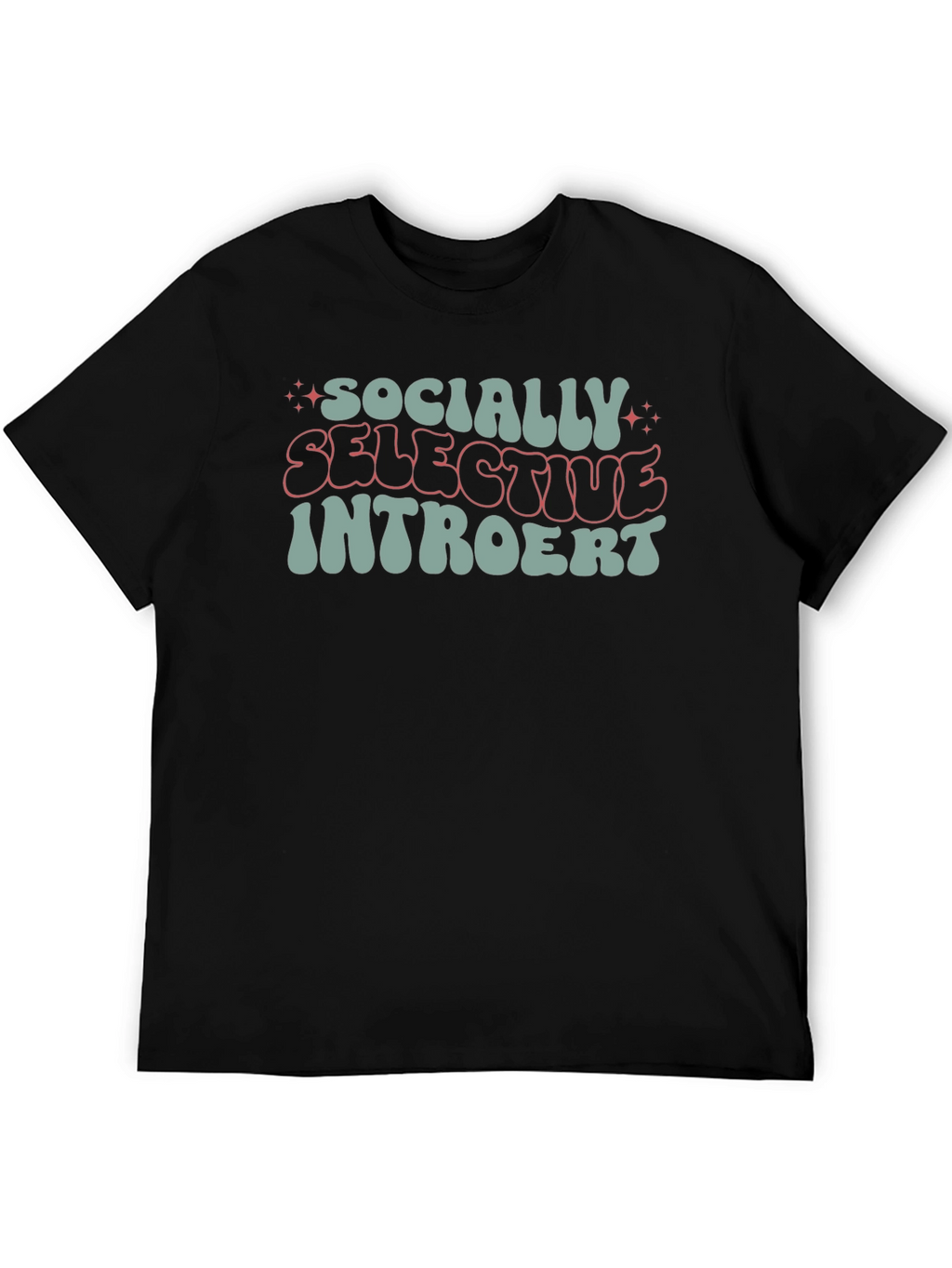 Socially Selective Introvert Black Graphic Tee