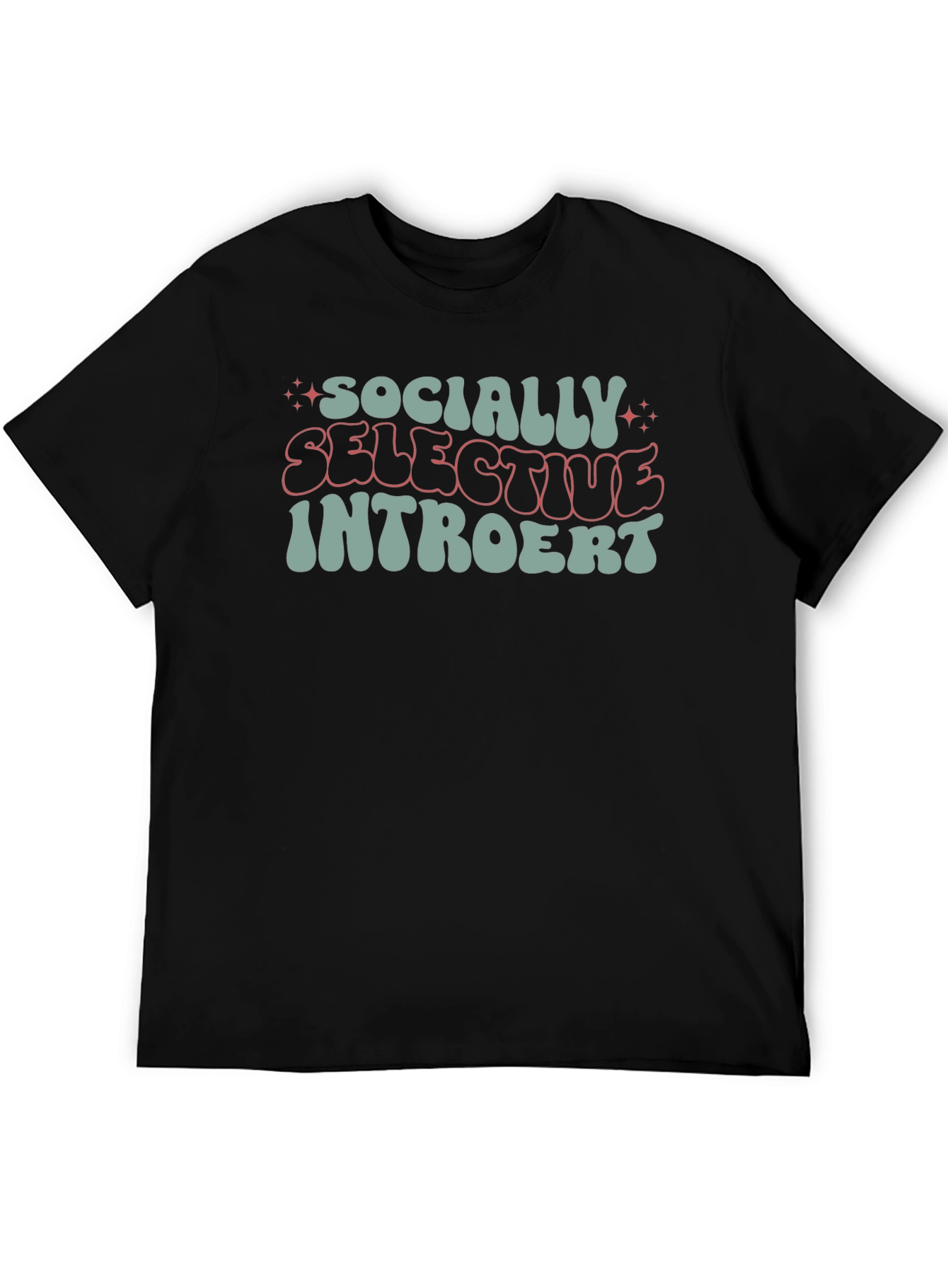 Socially Selective Introvert Black Graphic Tee