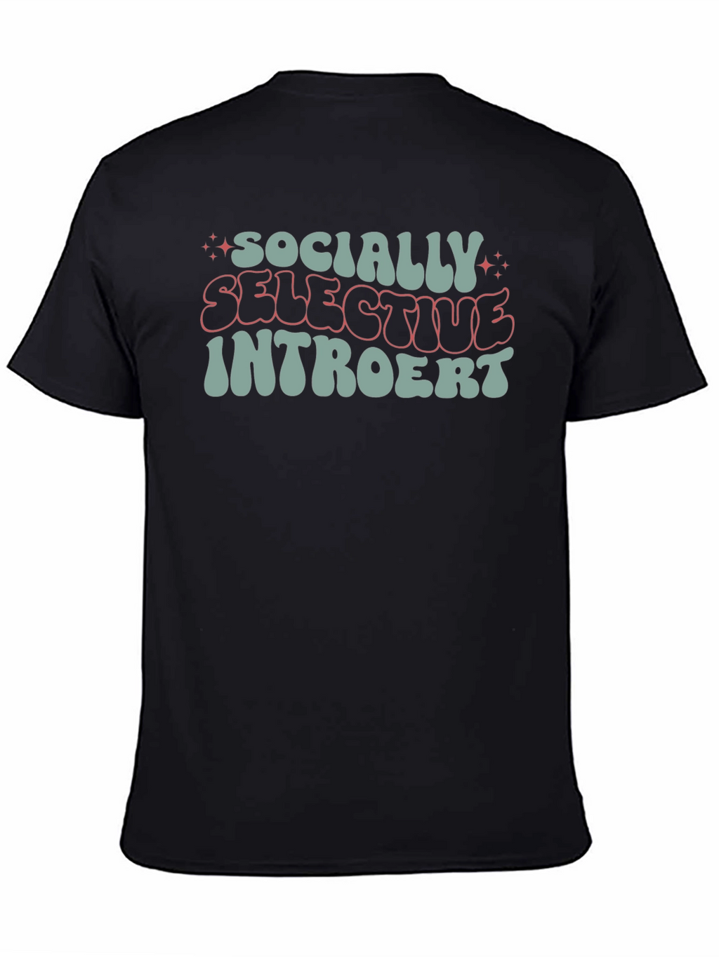 Socially Selective Introvert Black Graphic Tee
