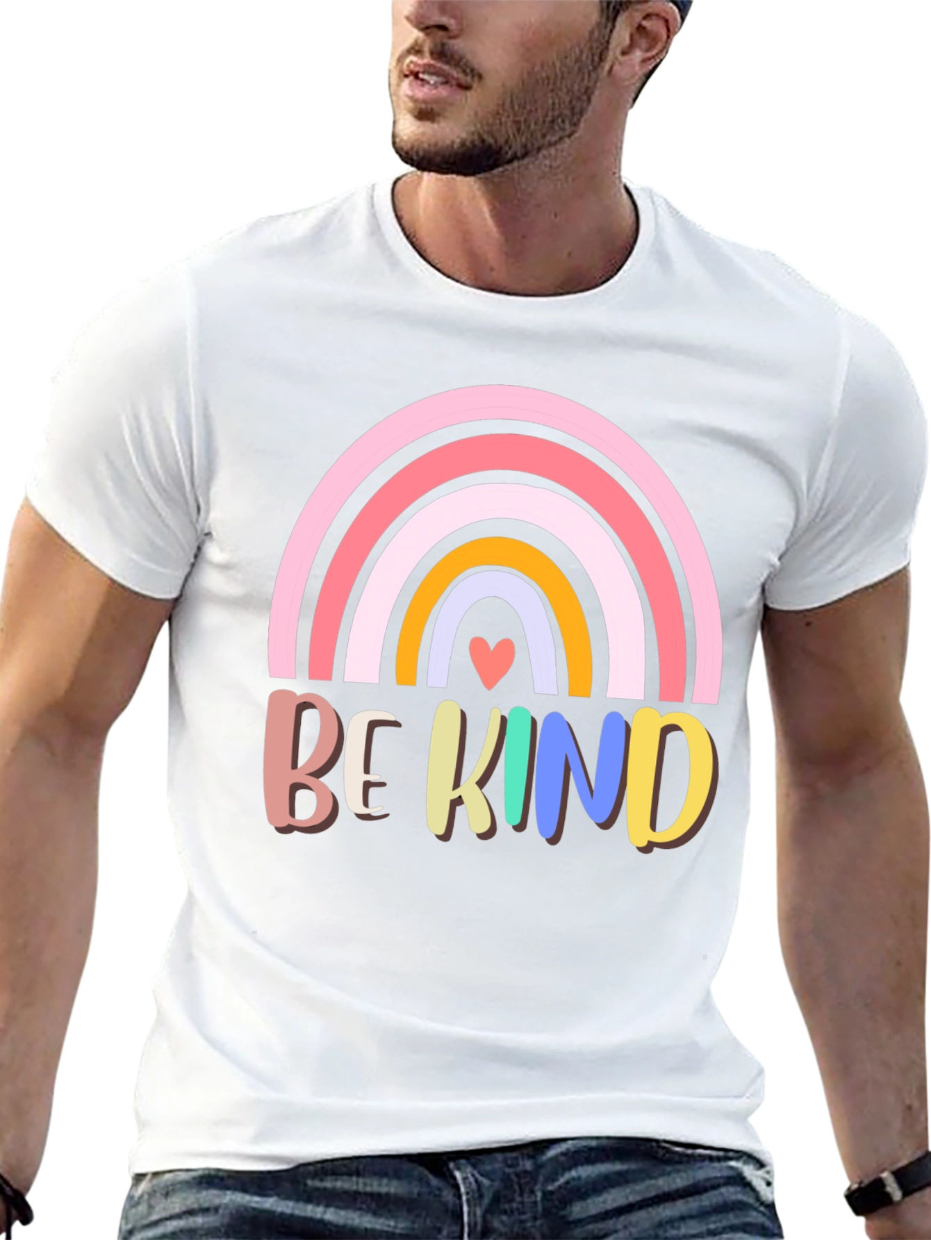 Be Kind Rainbow Graphic T-Shirt