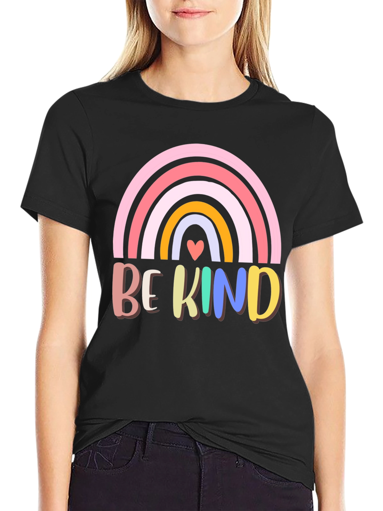 Be Kind Rainbow Graphic T-Shirt