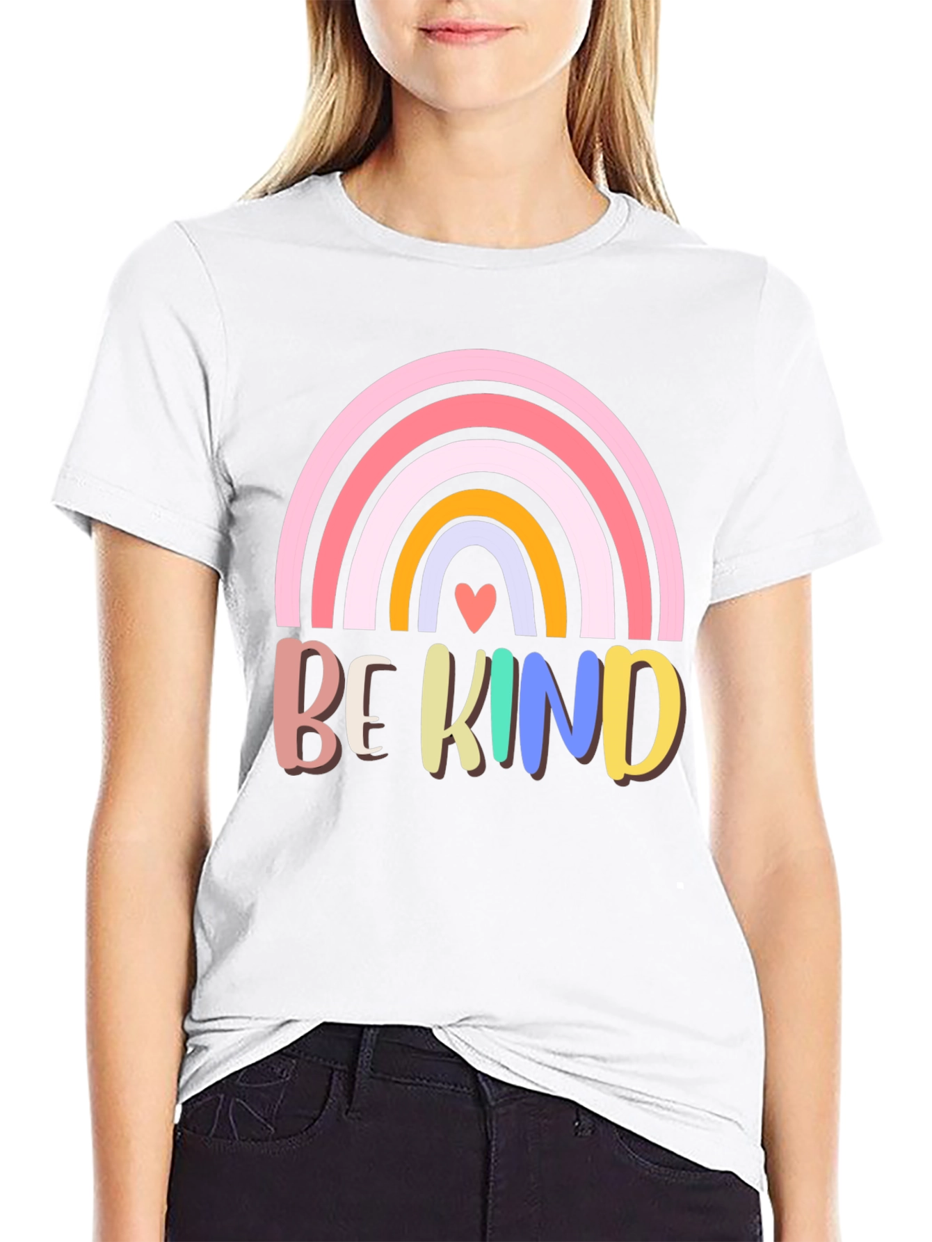 Be Kind Rainbow Graphic T-Shirt