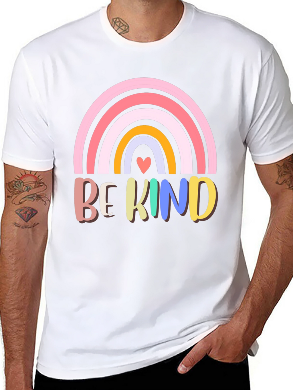 Be Kind Rainbow Graphic T-Shirt