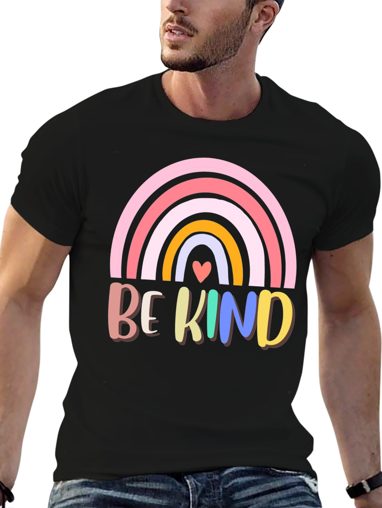 Be Kind Rainbow Graphic T-Shirt