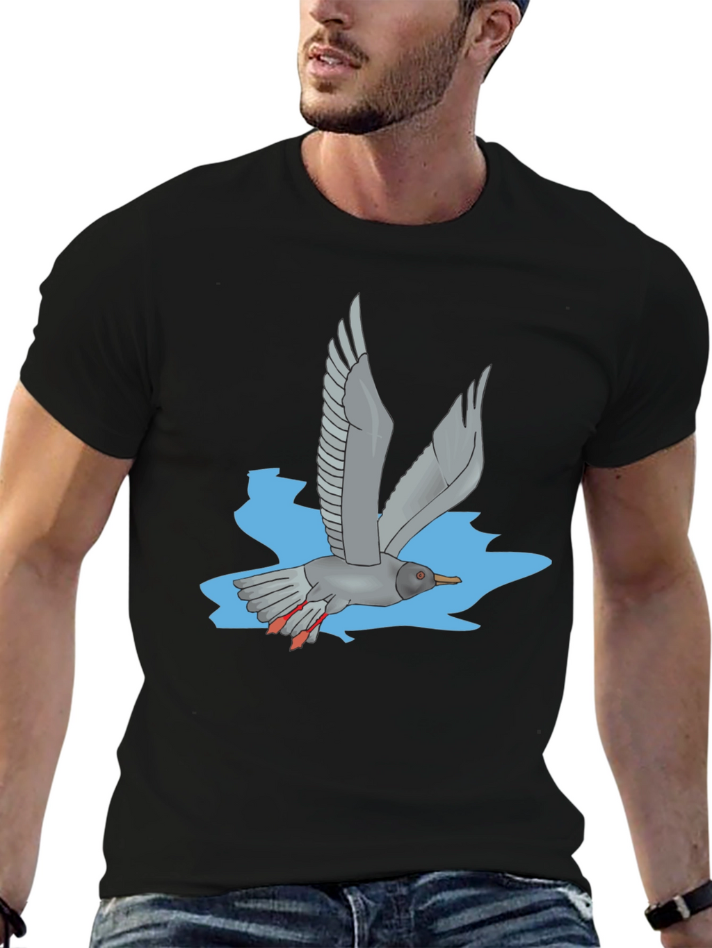 Seagull Graphic Black T-Shirt