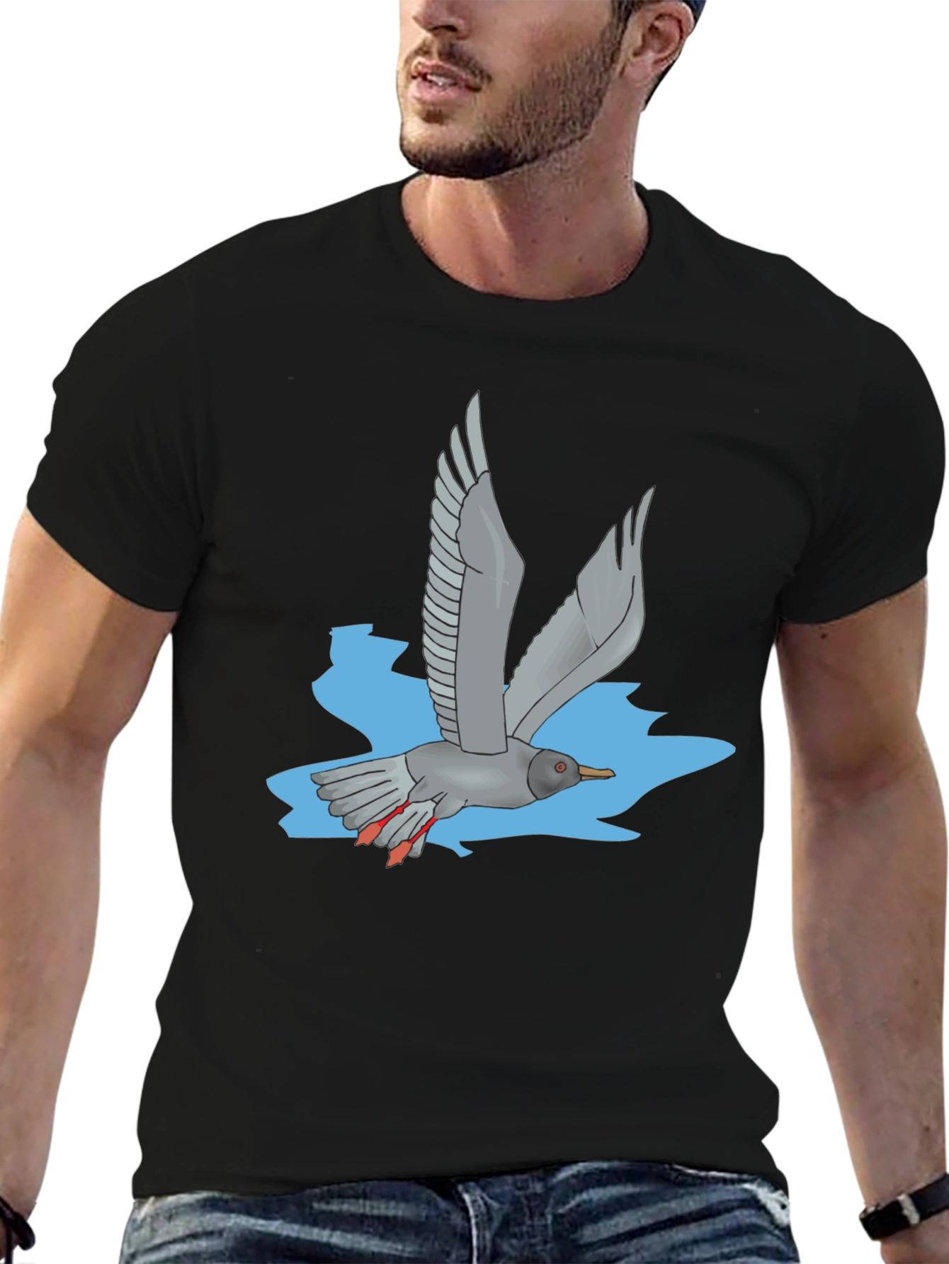 Seagull Graphic Black T-Shirt
