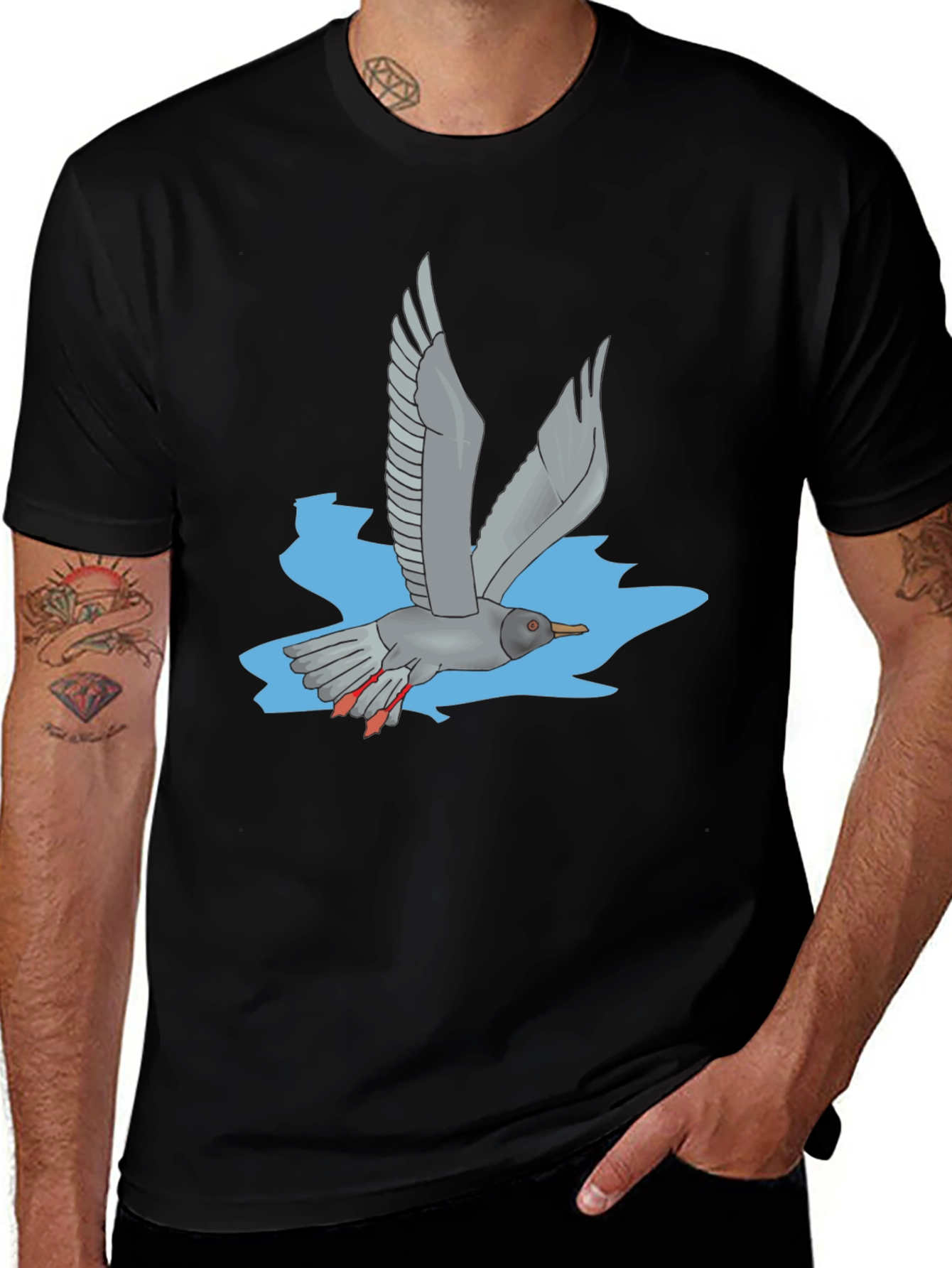Seagull Graphic Black T-Shirt
