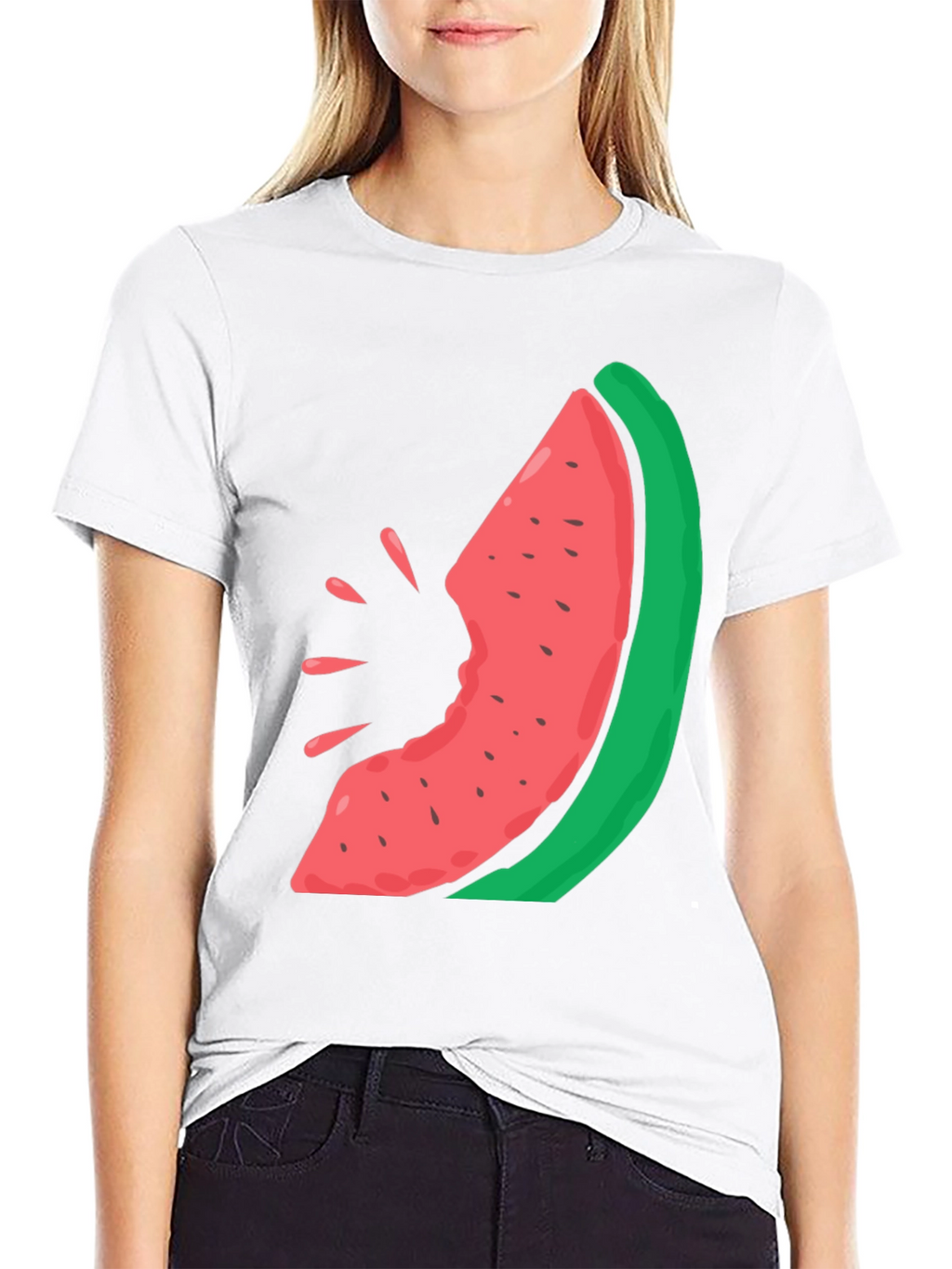 Watermelon Bite Graphic Tee - Casual Summer Style