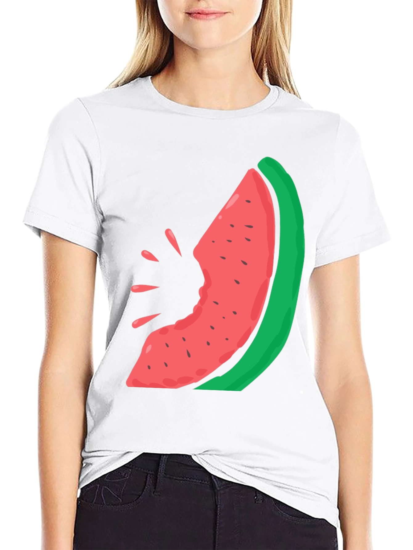 Watermelon Bite Graphic Tee - Casual Summer Style