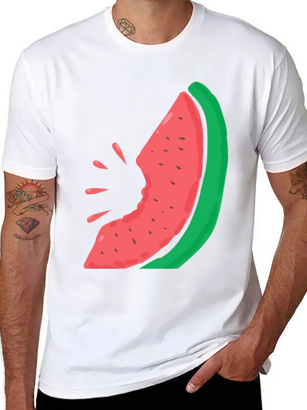 Watermelon Bite Graphic Tee - Casual Summer Style