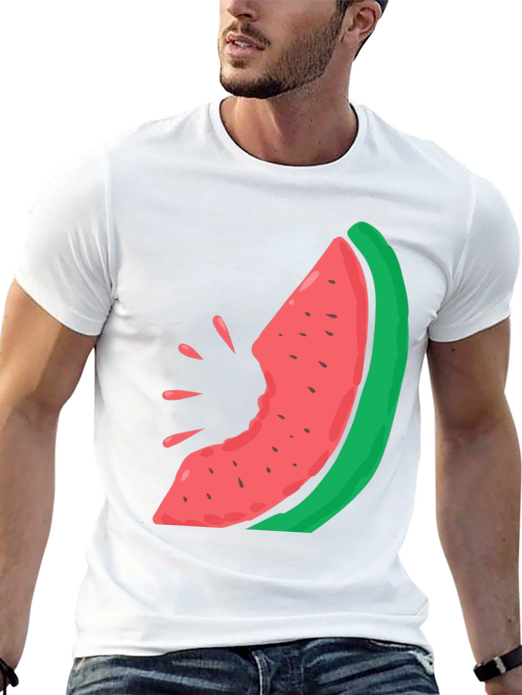 Watermelon Bite Graphic Tee - Casual Summer Style