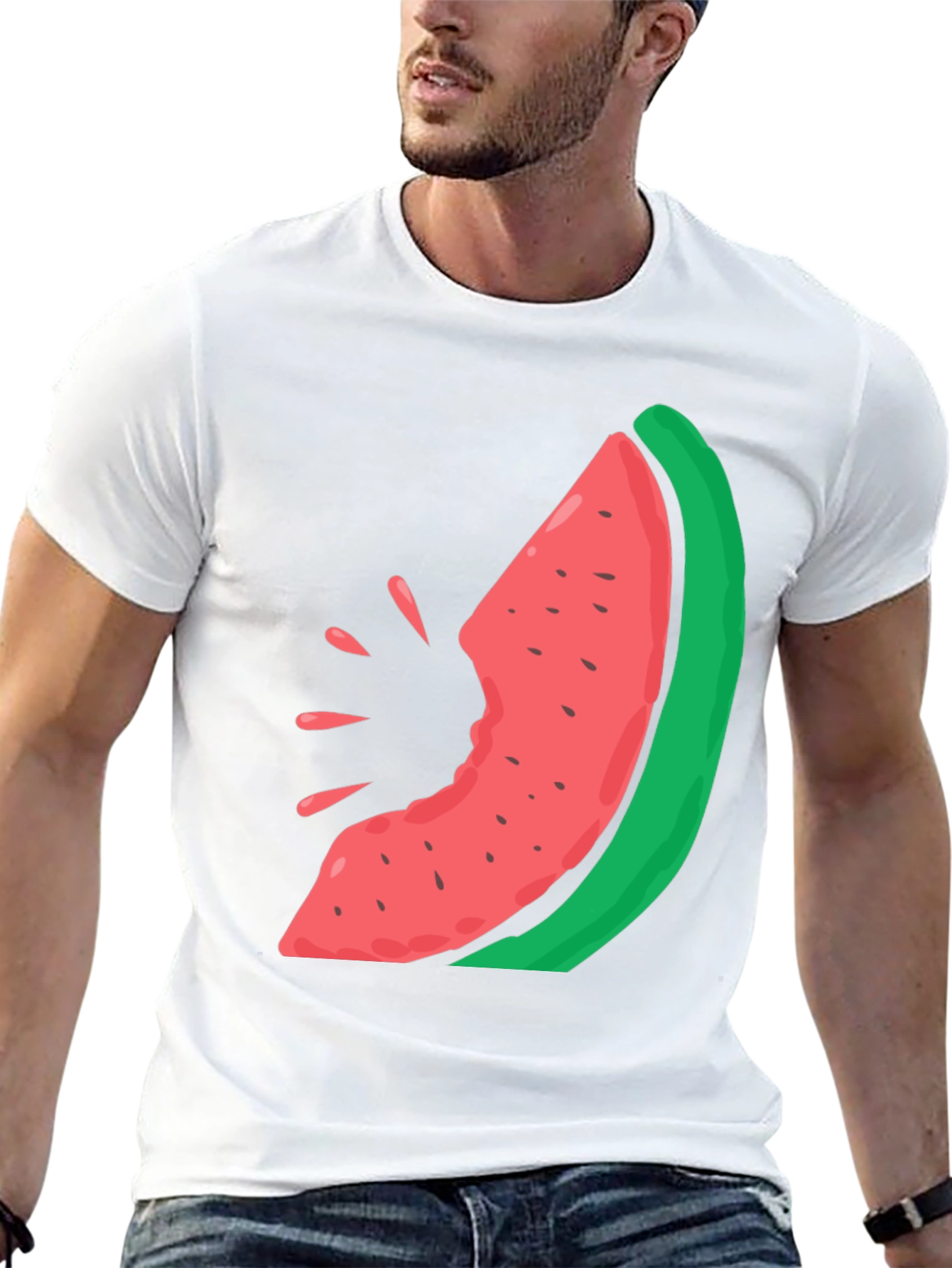 Watermelon Bite Graphic Tee - Casual Summer Style