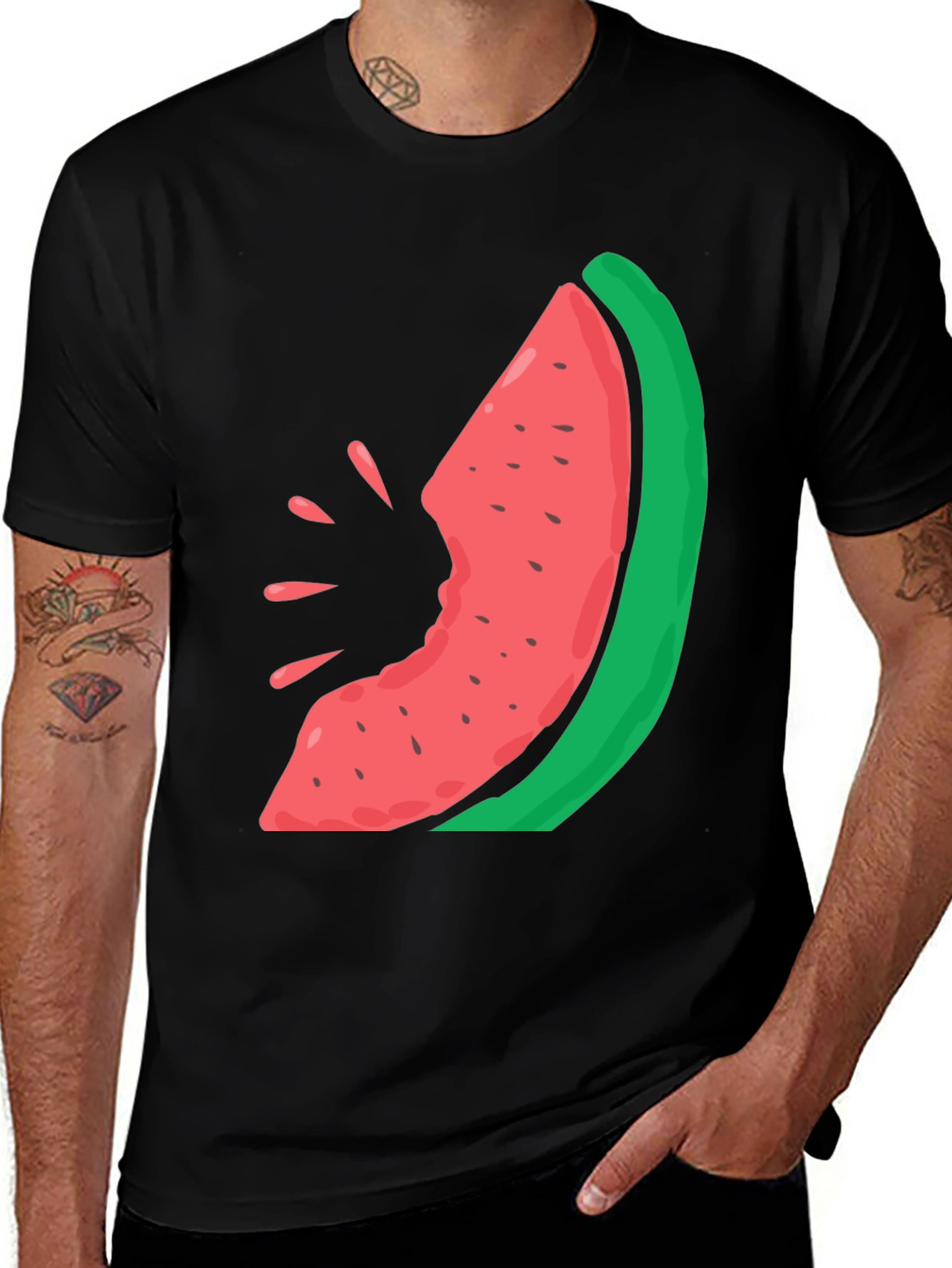 Watermelon Bite Graphic Tee - Casual Summer Style