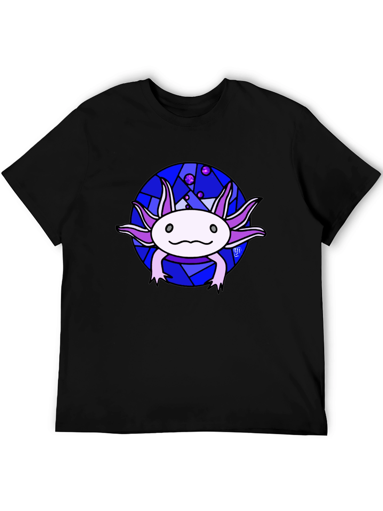 Axolotl T-Shirt - Unique Stained Glass Design