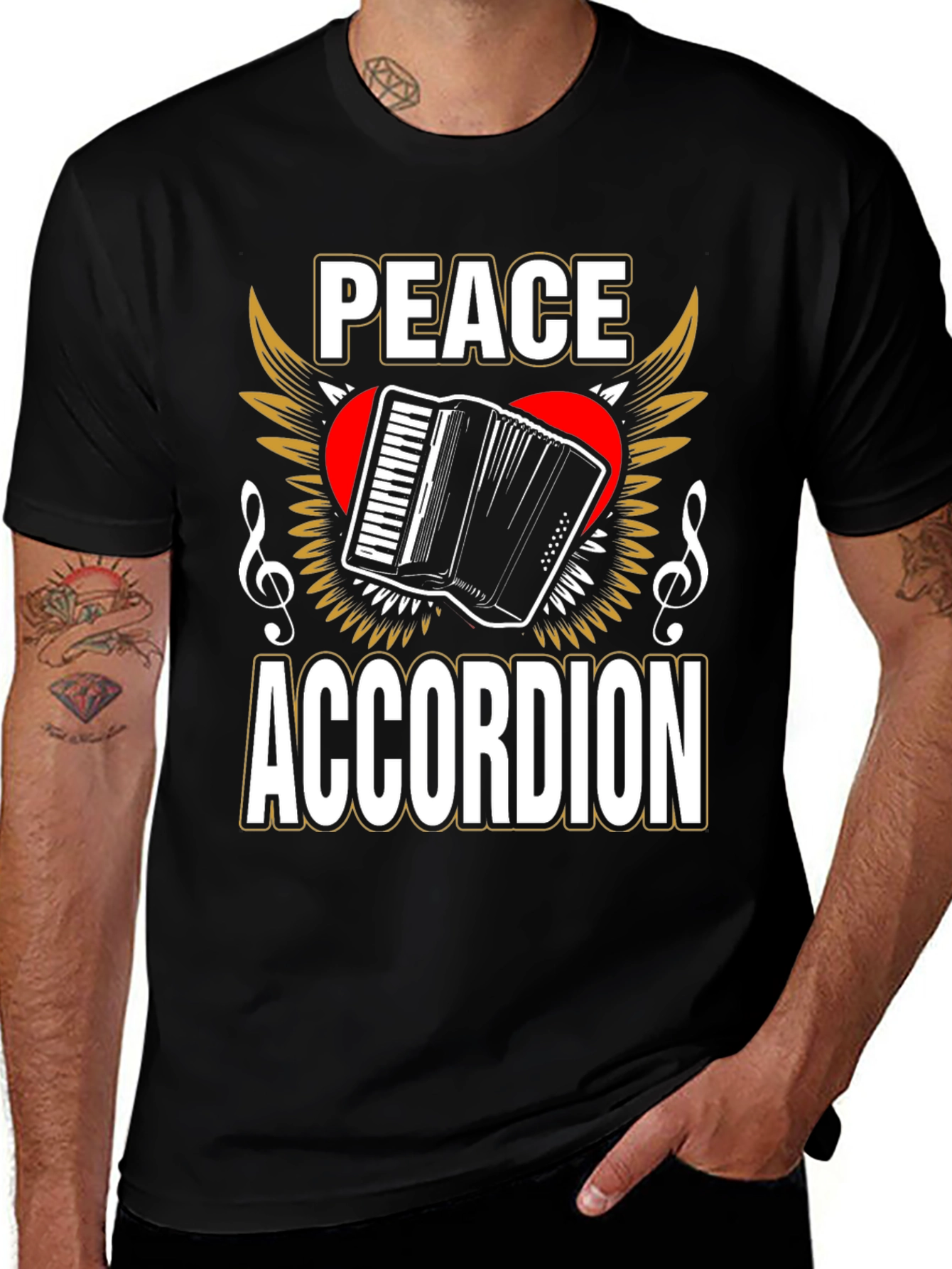 Peace Accordion T-Shirt - Musician Gift