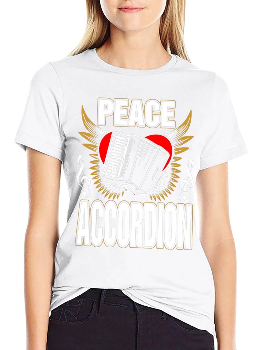 Peace Accordion T-Shirt - Musician Gift