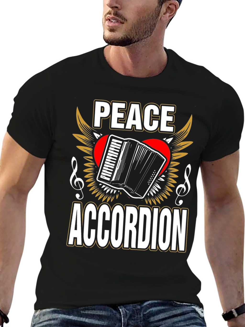 Peace Accordion T-Shirt - Musician Gift