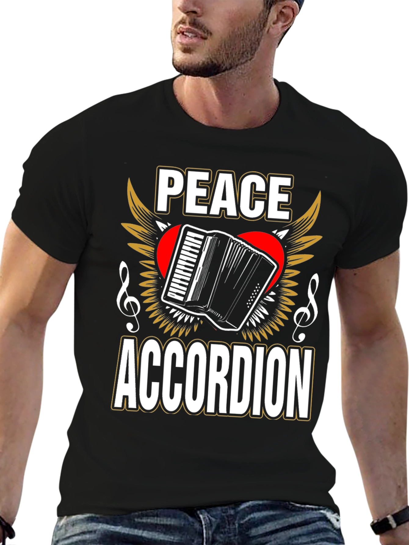 Peace Accordion T-Shirt - Musician Gift