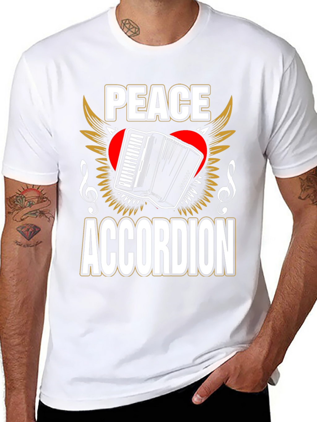 Peace Accordion T-Shirt - Musician Gift