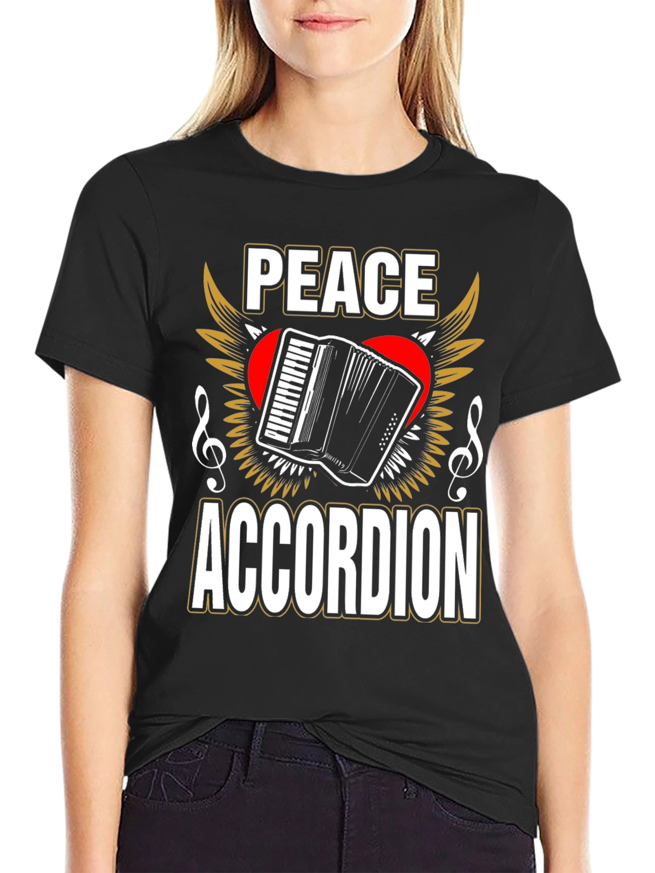 Peace Accordion T-Shirt - Musician Gift