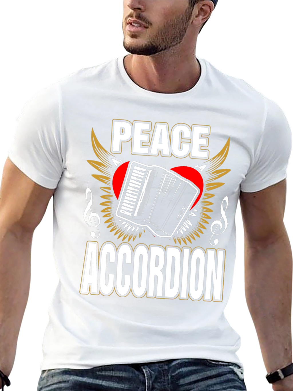 Peace Accordion T-Shirt - Musician Gift