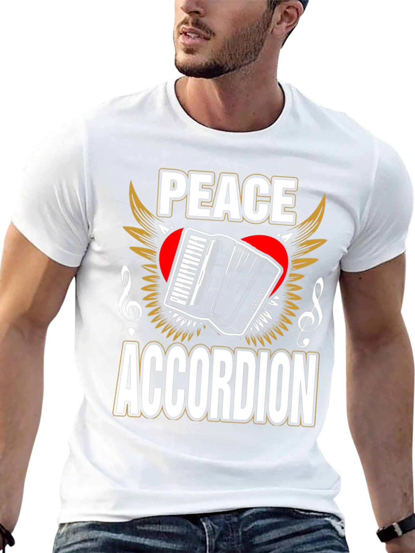 Peace Accordion T-Shirt - Musician Gift