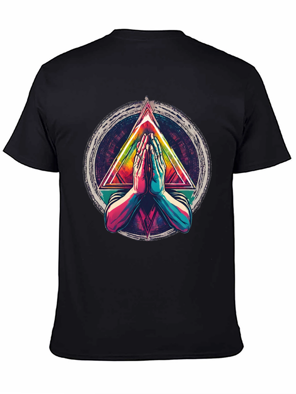 Geometric Hands Black T-Shirt