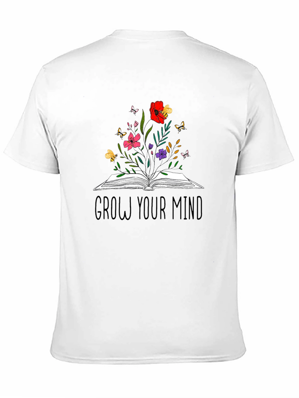 Grow Your Mind Graphic Tee - Book & Flowers