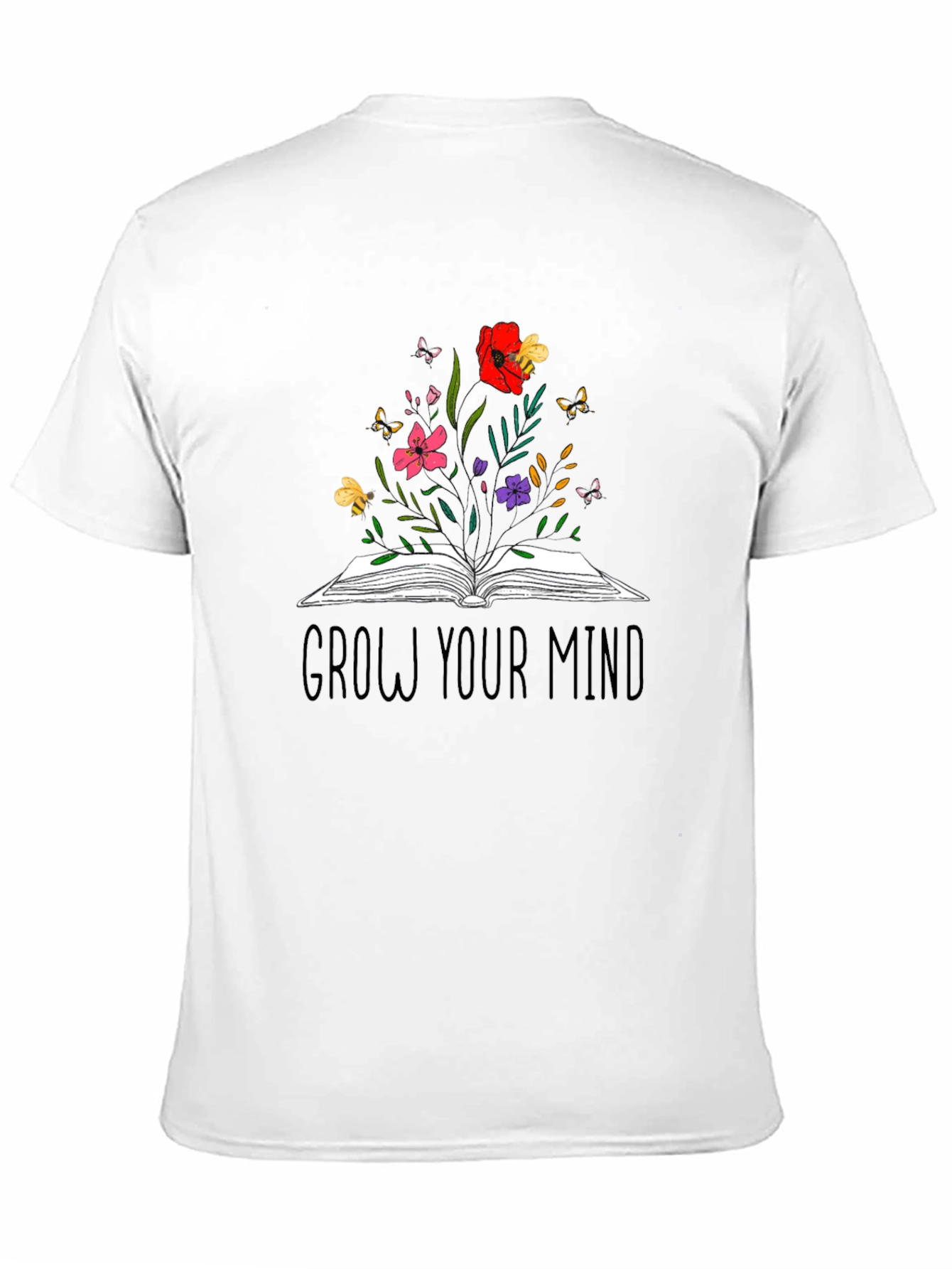 Grow Your Mind Graphic Tee - Book & Flowers