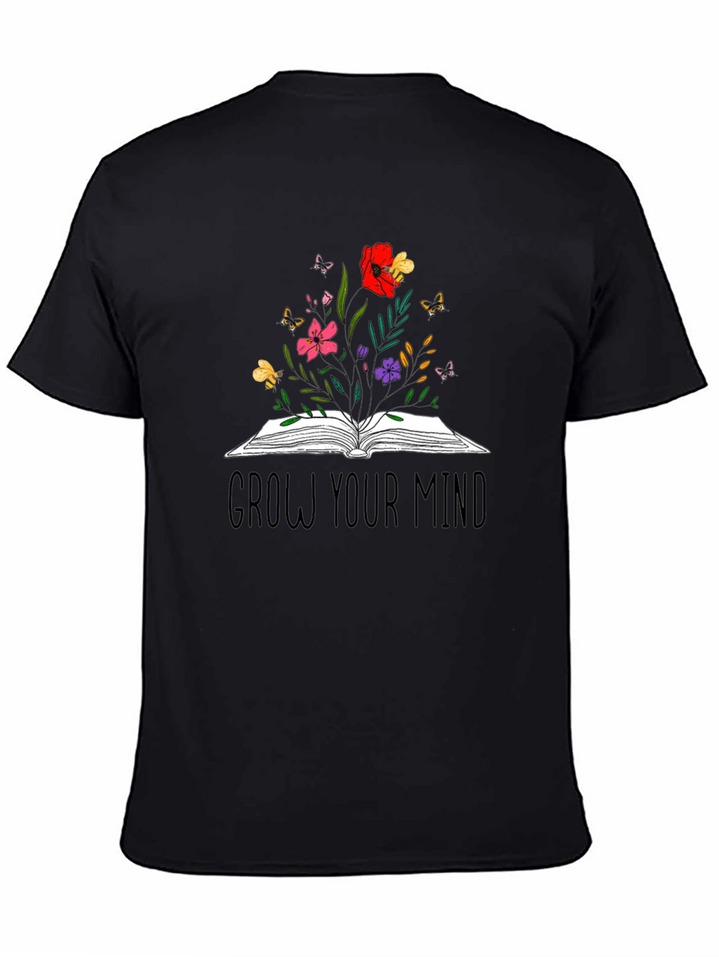 Grow Your Mind Graphic Tee - Book & Flowers