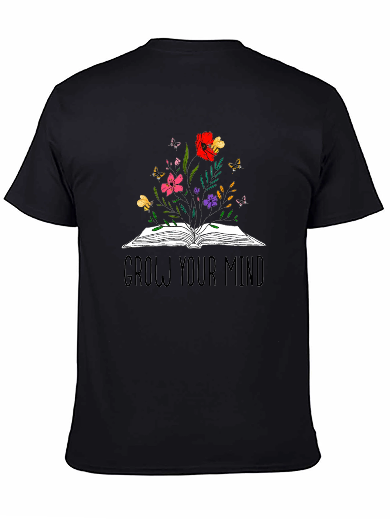Grow Your Mind Graphic Tee - Book & Flowers