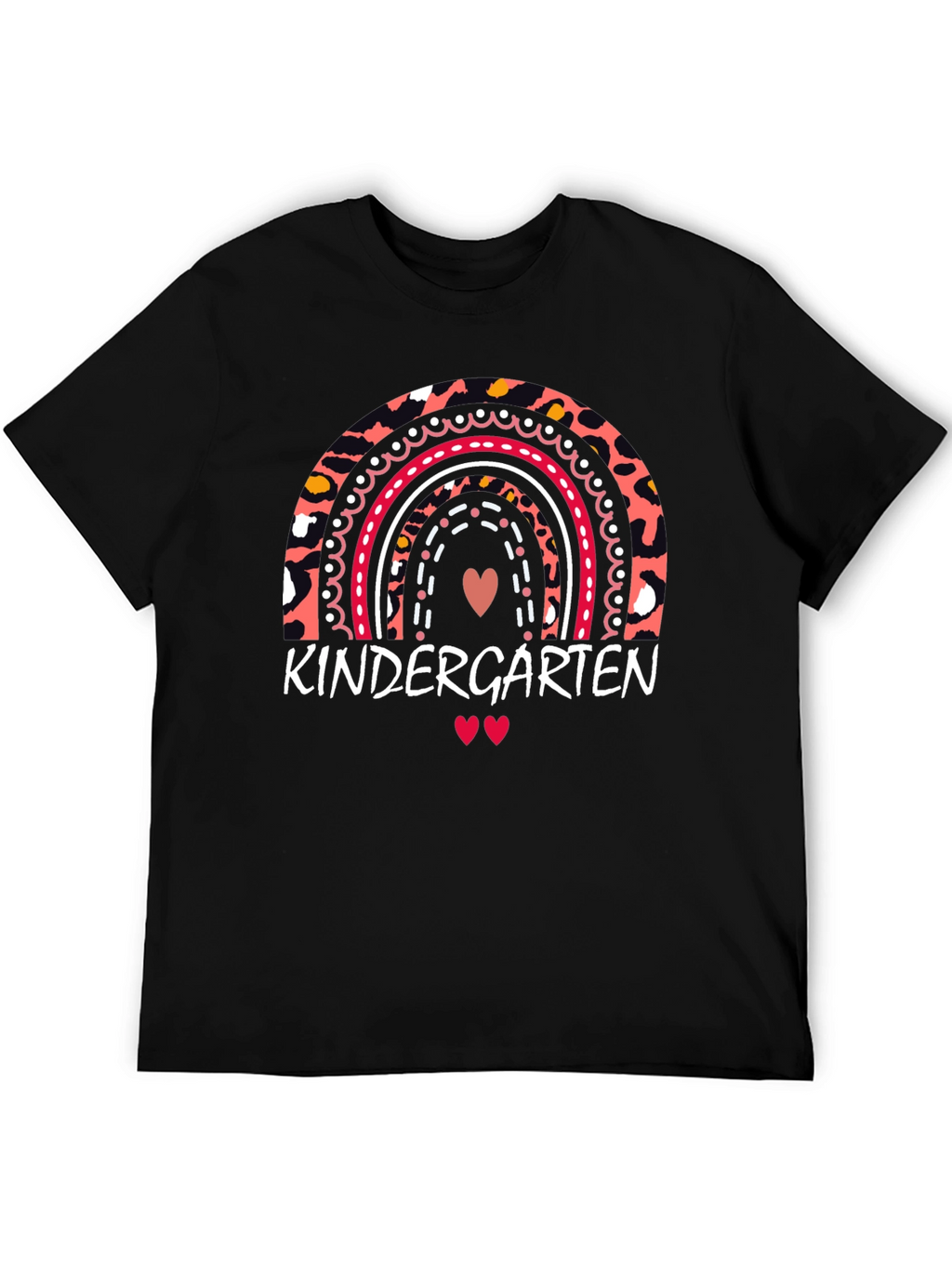 Kindergarten Rainbow Leopard Print Teacher T-Shirt