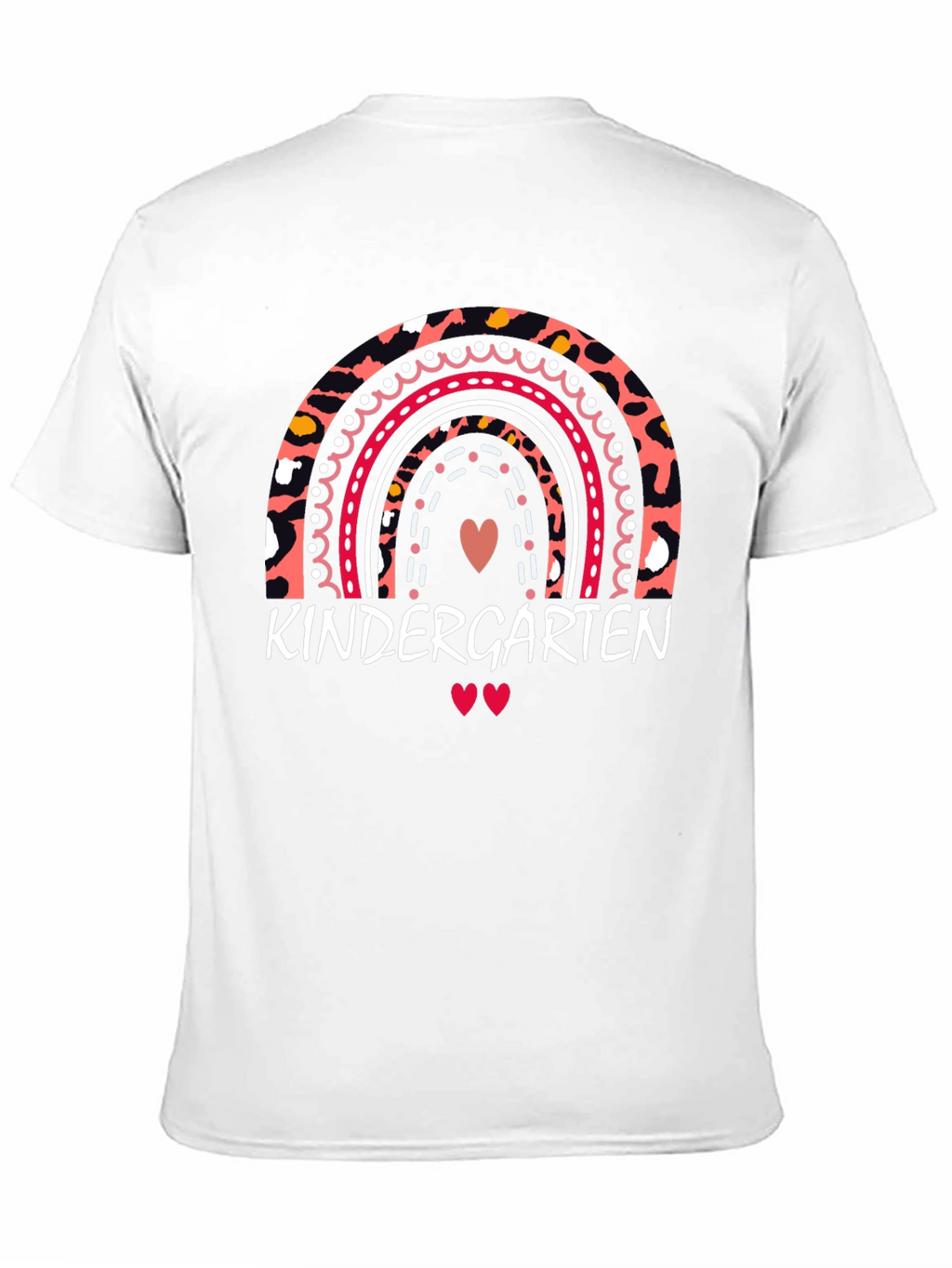 Kindergarten Rainbow Leopard Print Teacher T-Shirt