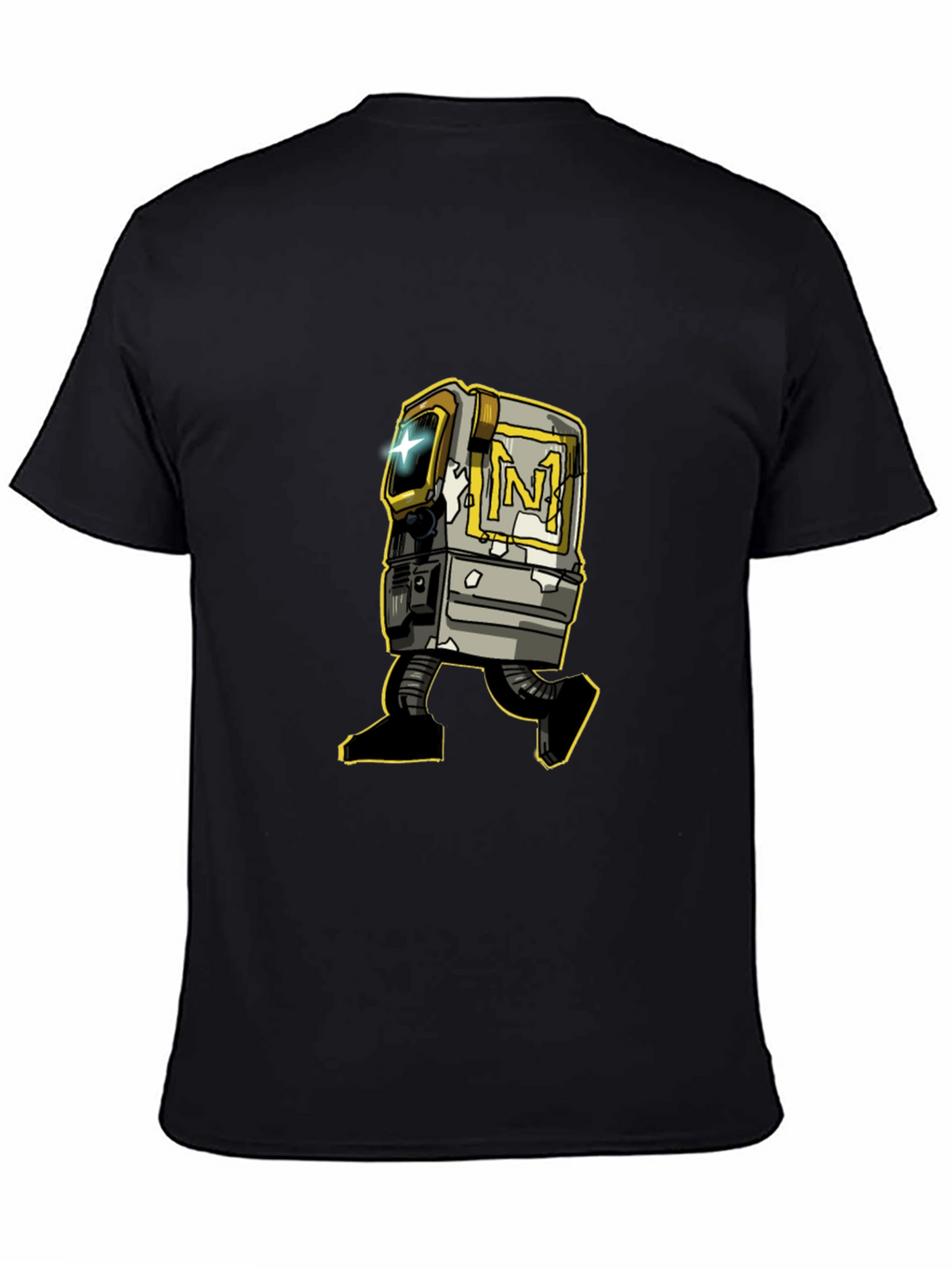 Retro Robot Graphic Tee - Stylish Black T-Shirt