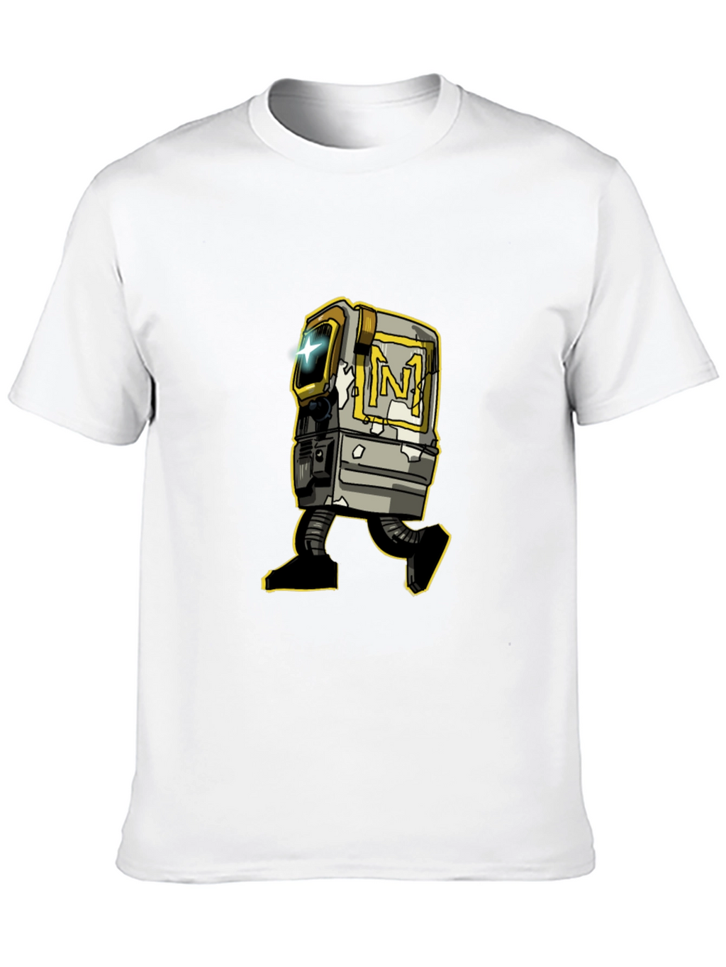 Retro Robot Graphic Tee - Stylish Black T-Shirt